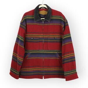 Large Vintage WOOLRICH Southwest Blanket Jacket FullZip Chore Barn USA